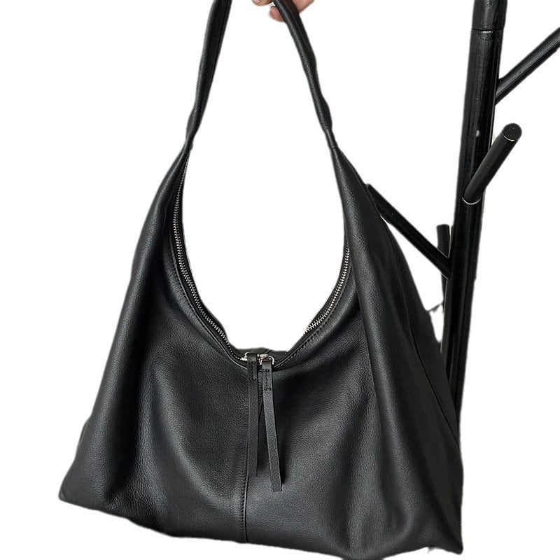 Women's Simple Underarm Advanced Texture Niche Commuter Large Shoulder Bags
