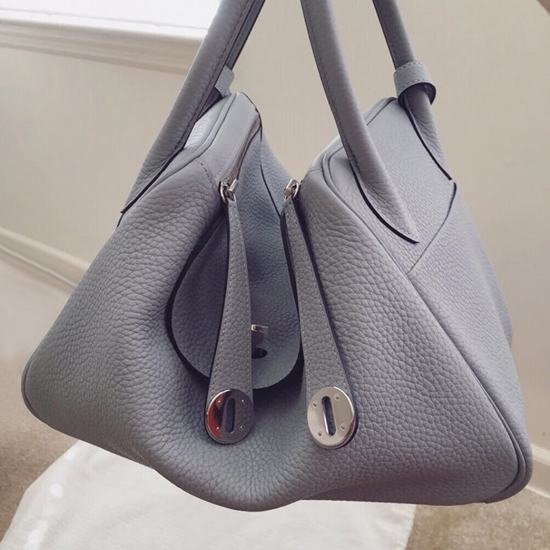 Women's First Layer Cowhide Lychee Pattern Lindy Shoulder Bags