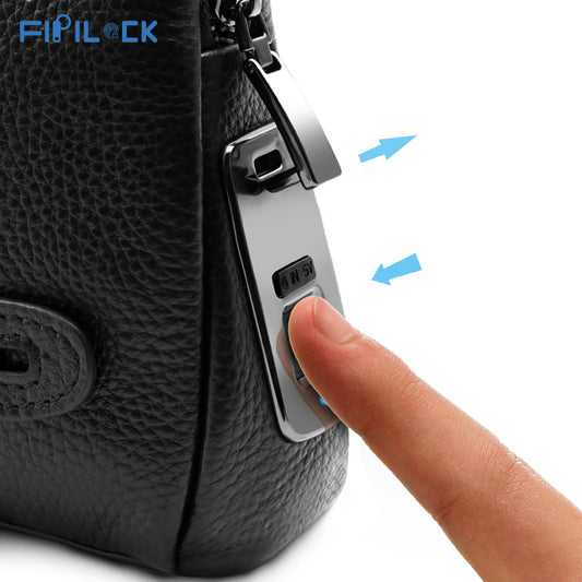 Men's Simple Lightweight Waterproof Fingerprint Clutch Smart Men's Handbags
