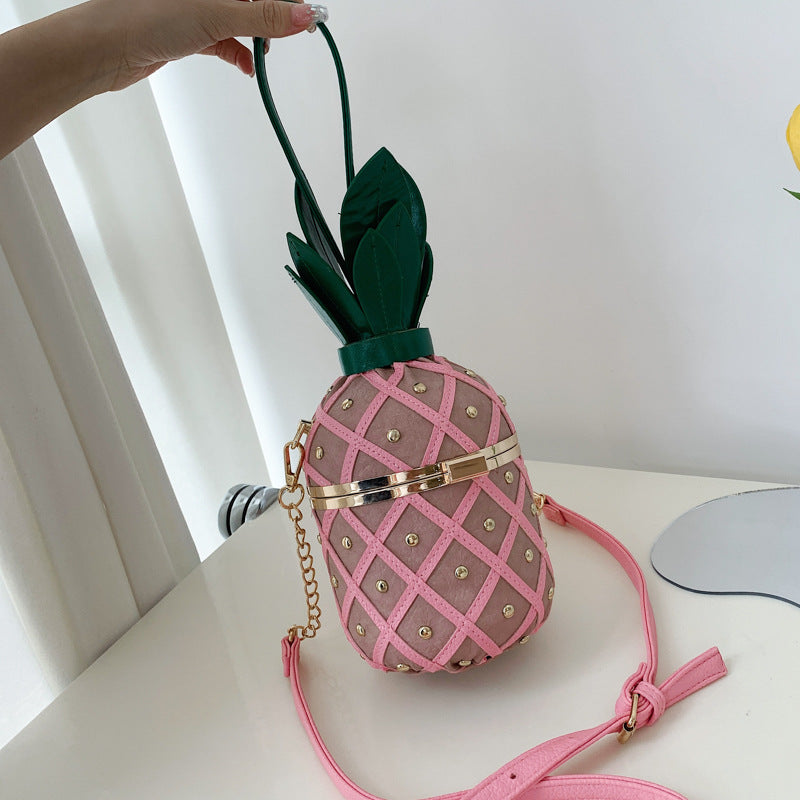 Popular Portable Pineapple Personalized Design Fresh Shoulder Bags