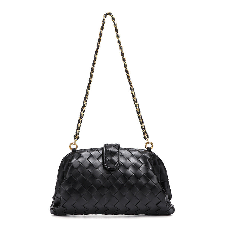 Women's Stylish Simple Hand-woven Chain Underarm Shell Bags