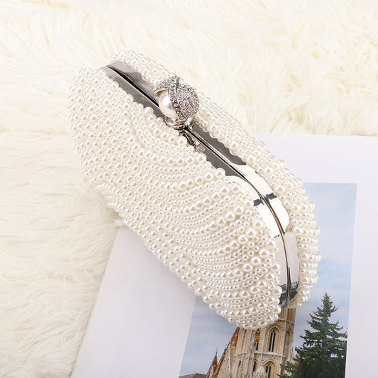 Elegant Cheongsam Pearl Dinner Chain Clutch Evening Bags