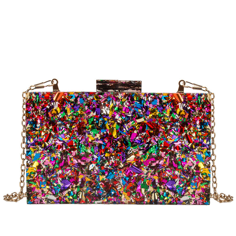 Acrylic Paillette Banquet Dress Garment Clutch Evening Bags