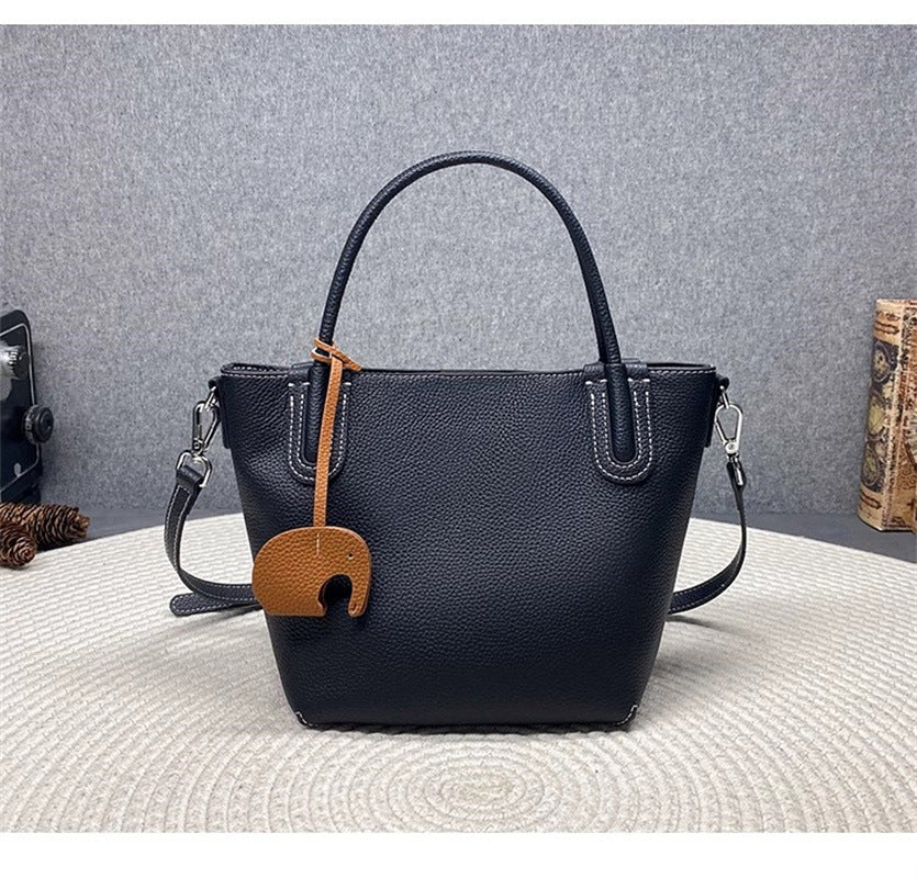 Women's Leather First Layer Cowhide Vegetable Basket Fashion Shoulder Bags