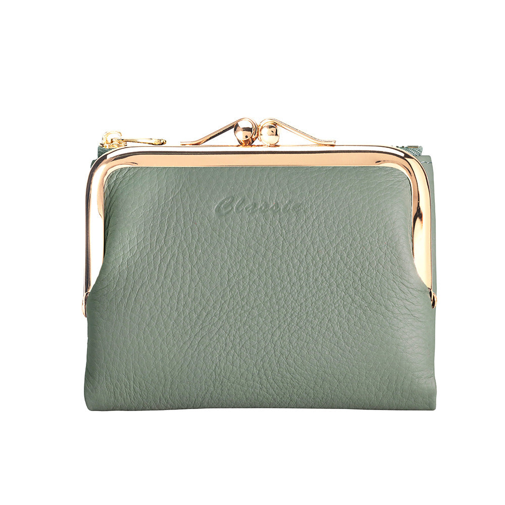 Women's Short Chic Genuine Leather Litchi Pattern Ladies Wallets