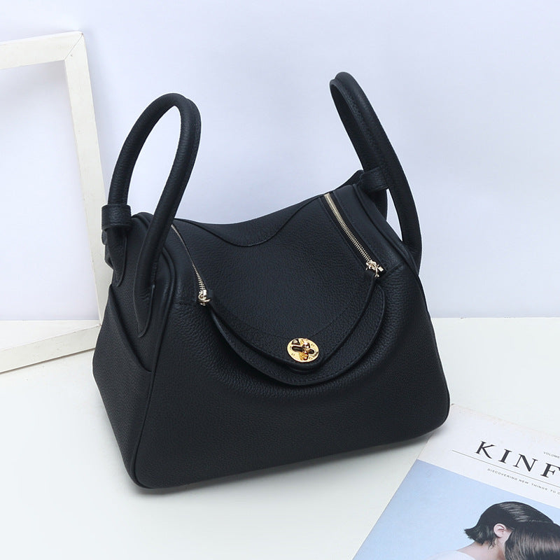 Women's Top Layer Cowhide Golden Pillow Genuine Shoulder Bags