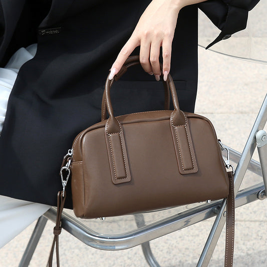 Women's Genuine Leather High-grade Boston Design Commuter Crossbody Bags