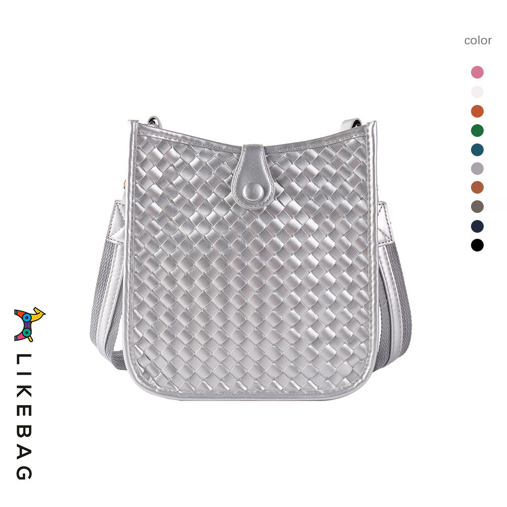 Women's Trendy Texture Woven Ribbon Commuter Crossbody Bags