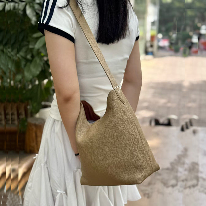 Women's Glutinous First Layer Cowhide Leather Niche Shoulder Bags