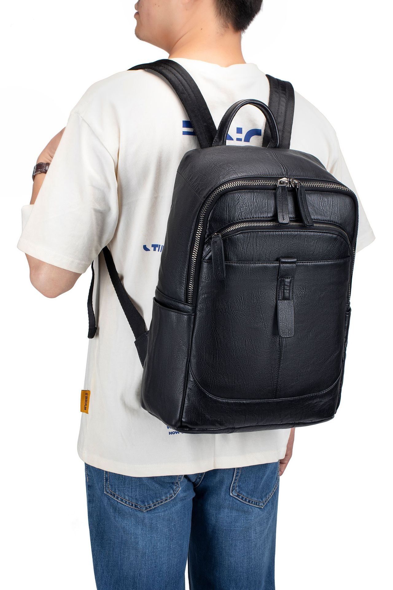 Men's Leather Large Capacity Simple Lightweight Business Backpacks