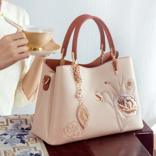 Women's Embroidery Chinese Style Large Capacity Portable Lady Handbags