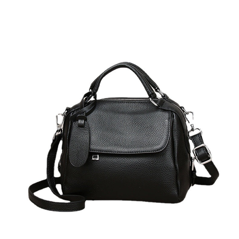 Women's Genuine Leather Portable Litchi Pattern First Handbags