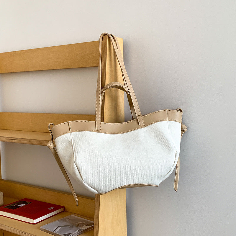Capacity Commute Design High-grade Canvas Stitching Shoulder Bags