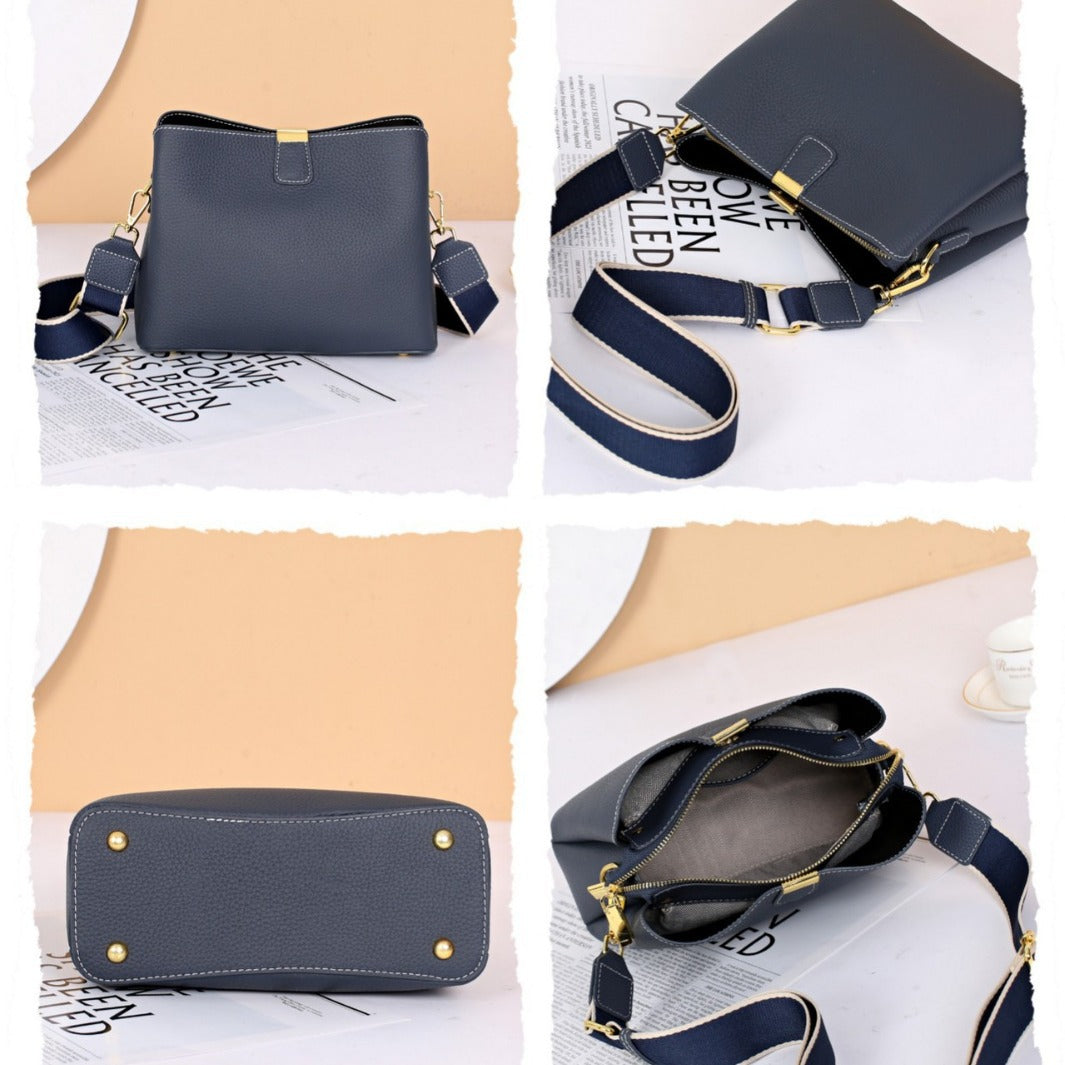 Women's First Layer Cowhide Leather Strap Large Shoulder Bags