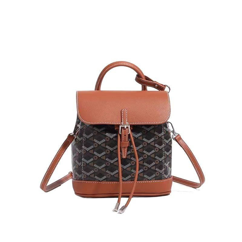 Women's Portable Trendy Contrast Color Retro Backpacks