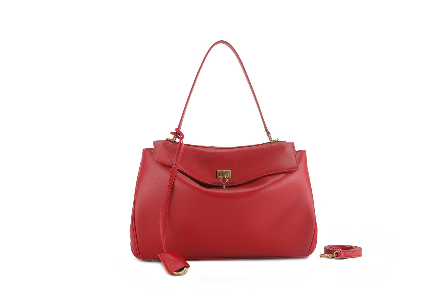 Women's Smooth Calfskin Portable Underarm Leisure Commute Shoulder Bags
