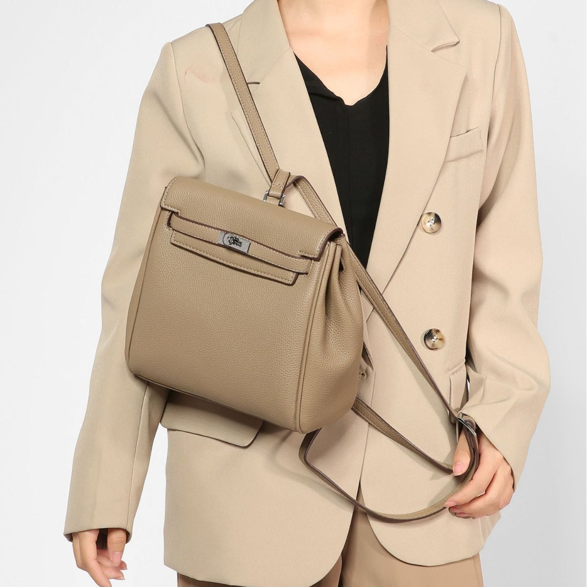 Women's Design Classic Lychee Pattern Kelly Fashionable Backpacks