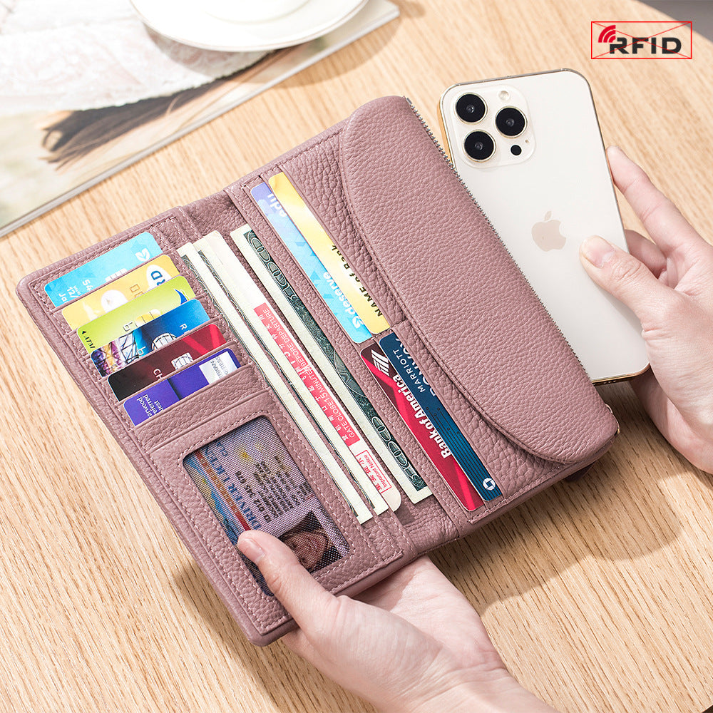 Layer Cowhide Clutch Female Soft Genuine Ladies Wallets