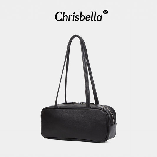 Tanned Leather Cowhide Baguette Dinner Clutch Bags