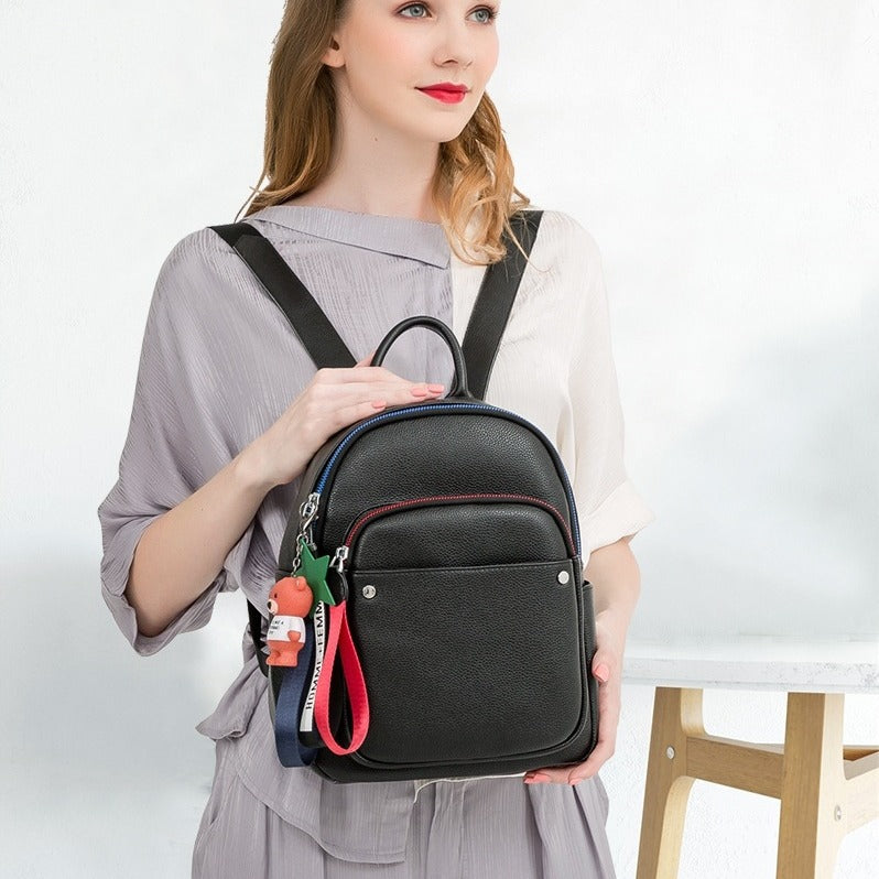 Women's Fashion Soft Leather Large Capacity Backpacks