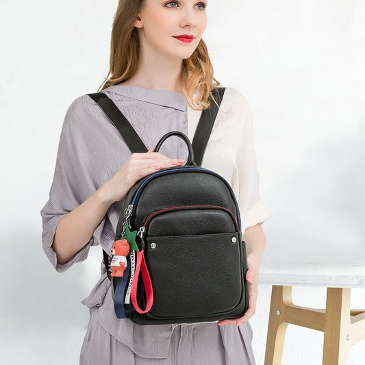 Women's Fashion Soft Leather Large Capacity Backpacks