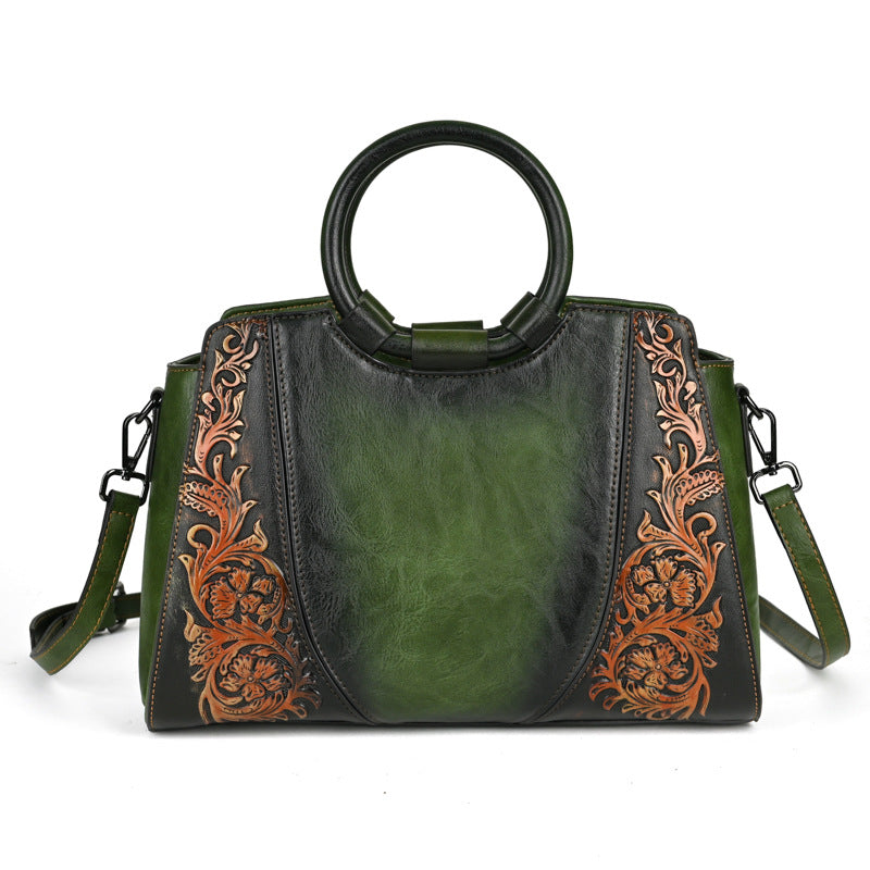 Pretty Glamorous Women's Leather Floral Pattern Bags