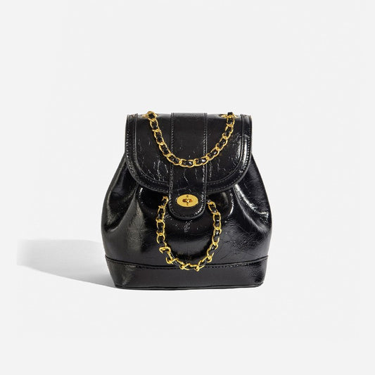 Niche Mini Style Chain Female Oil Backpacks