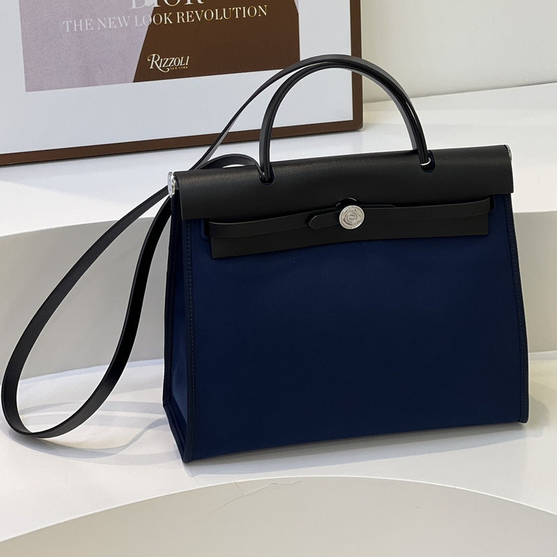 Graceful Classy Attractive Leather With Canvas Handbags