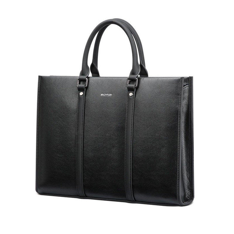 Men's Business Leather Simple Computer Large Capacity Men's Handbags