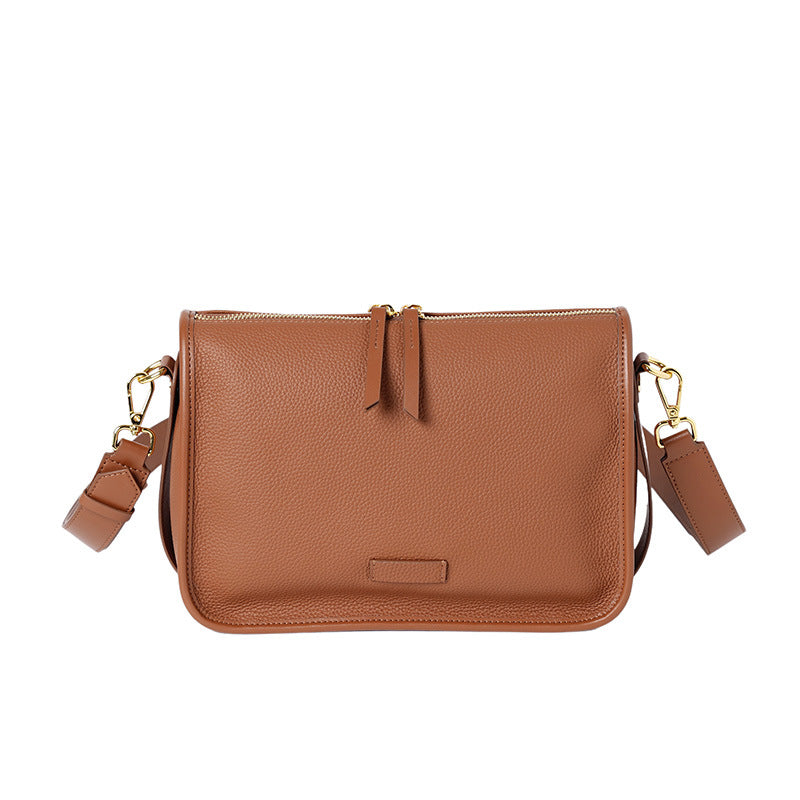 Women's Cowhide Commuter Large Capacity Genuine Leather Retro Simple Crossbody Bags