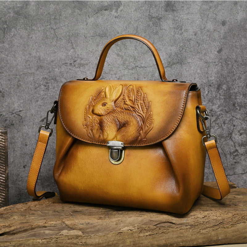 Artistic Chinese Style Retro Embossing Hand-rub Shoulder Bags