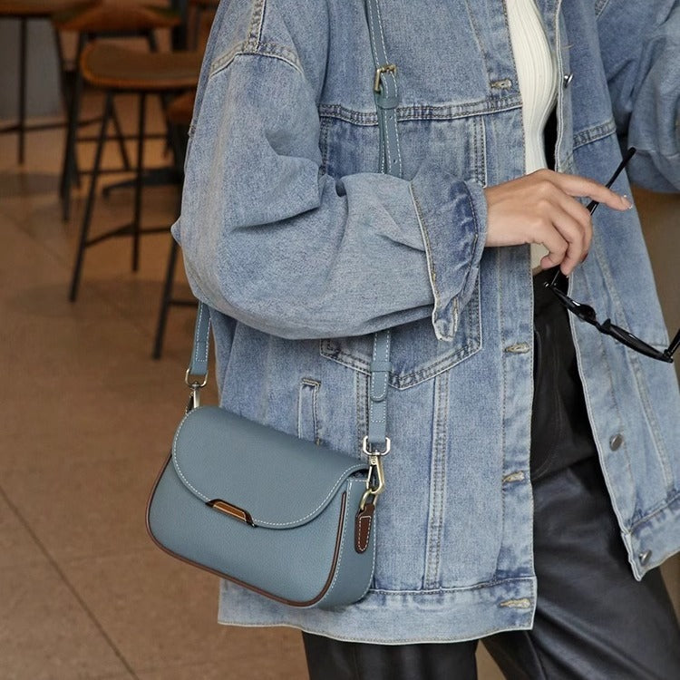 Genuine Leather Strap Advanced Texture First Crossbody Bags