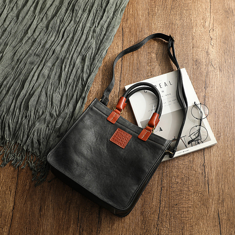 Vegetable Tanning Retro Big Diana Commuter Handbags