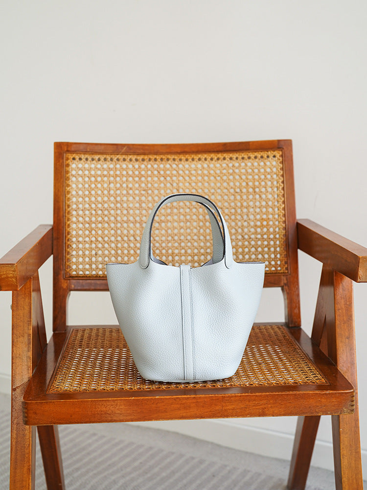 Women's Vegetable Basket Layer Cowhide Leather Versatile Handbags