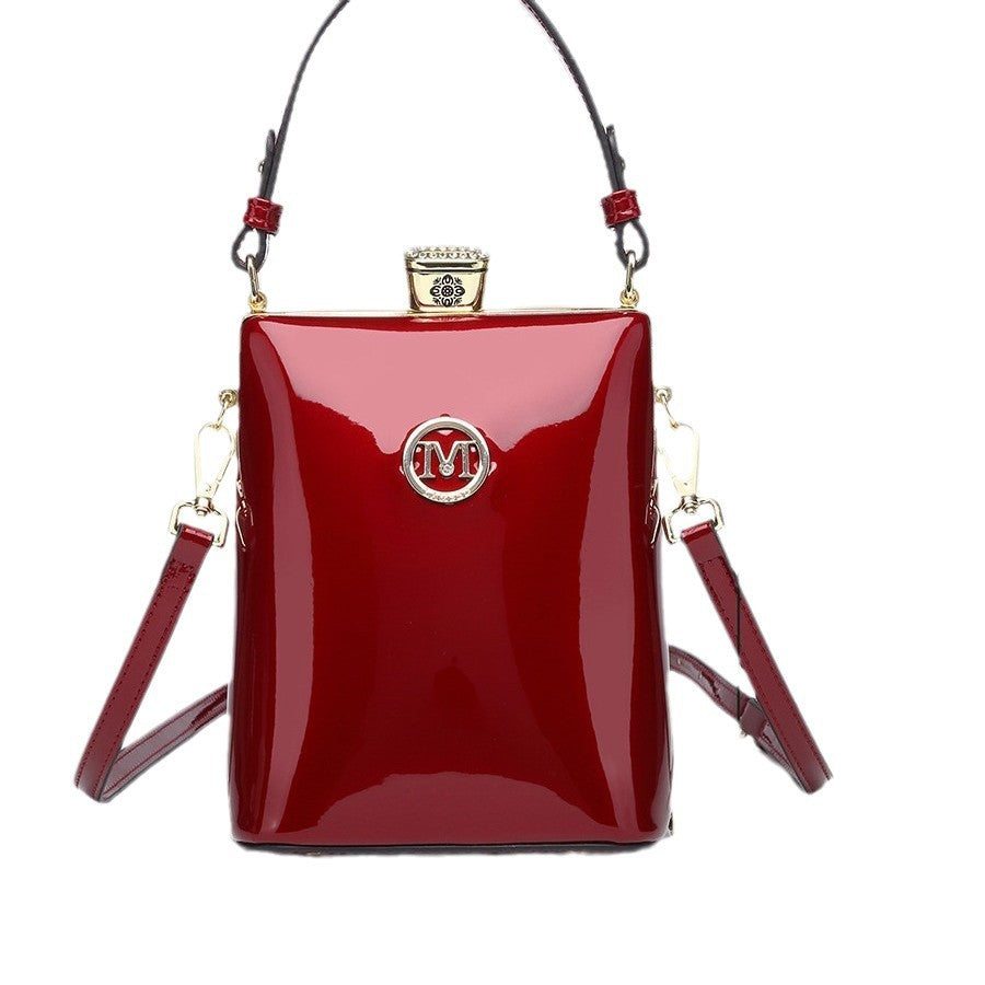 Vertical Style Mobile Patent Leather Glossy Can Crossbody Bags