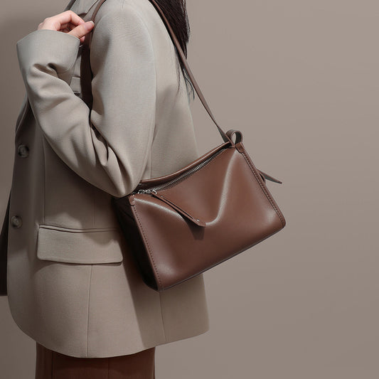 Women's Pillow High-grade Single Genuine Leather Commuter Crossbody Bags