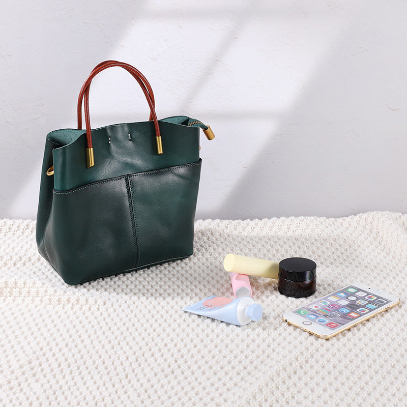 Women's Design Genuine Leather Vegetable Tanning Portable Crossbody Bags
