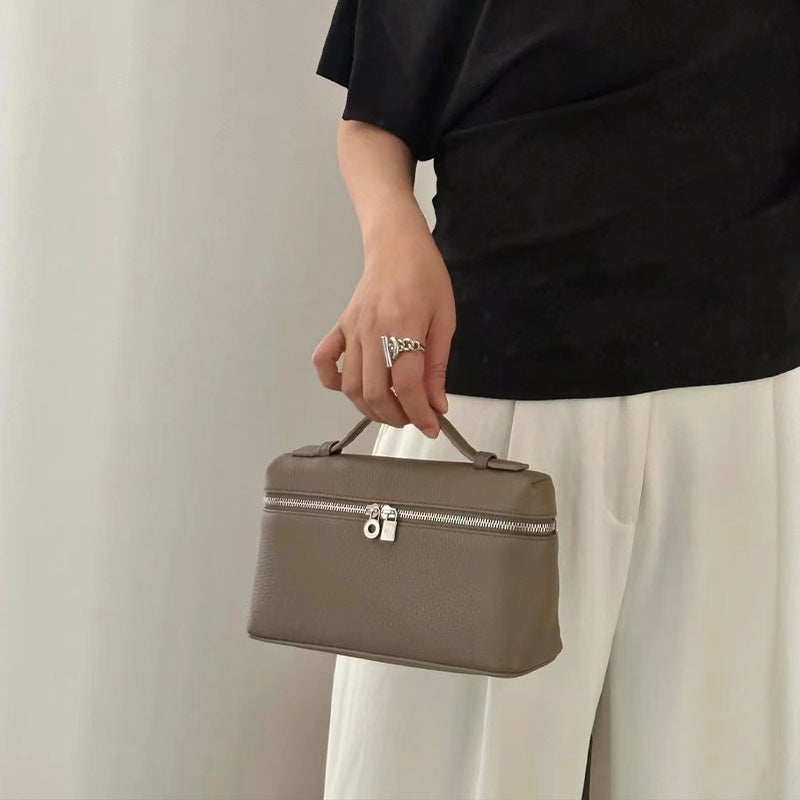 Women's First Layer Calfskin Lunch Box High-grade Crossbody Bags