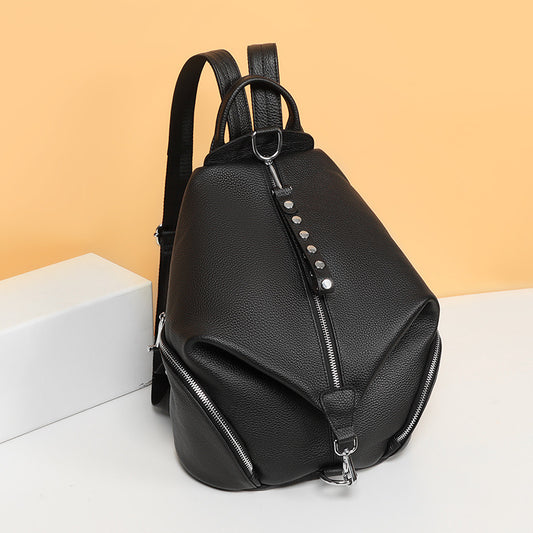 Women's Genuine Leather First Layer Cowhide Large Backpacks