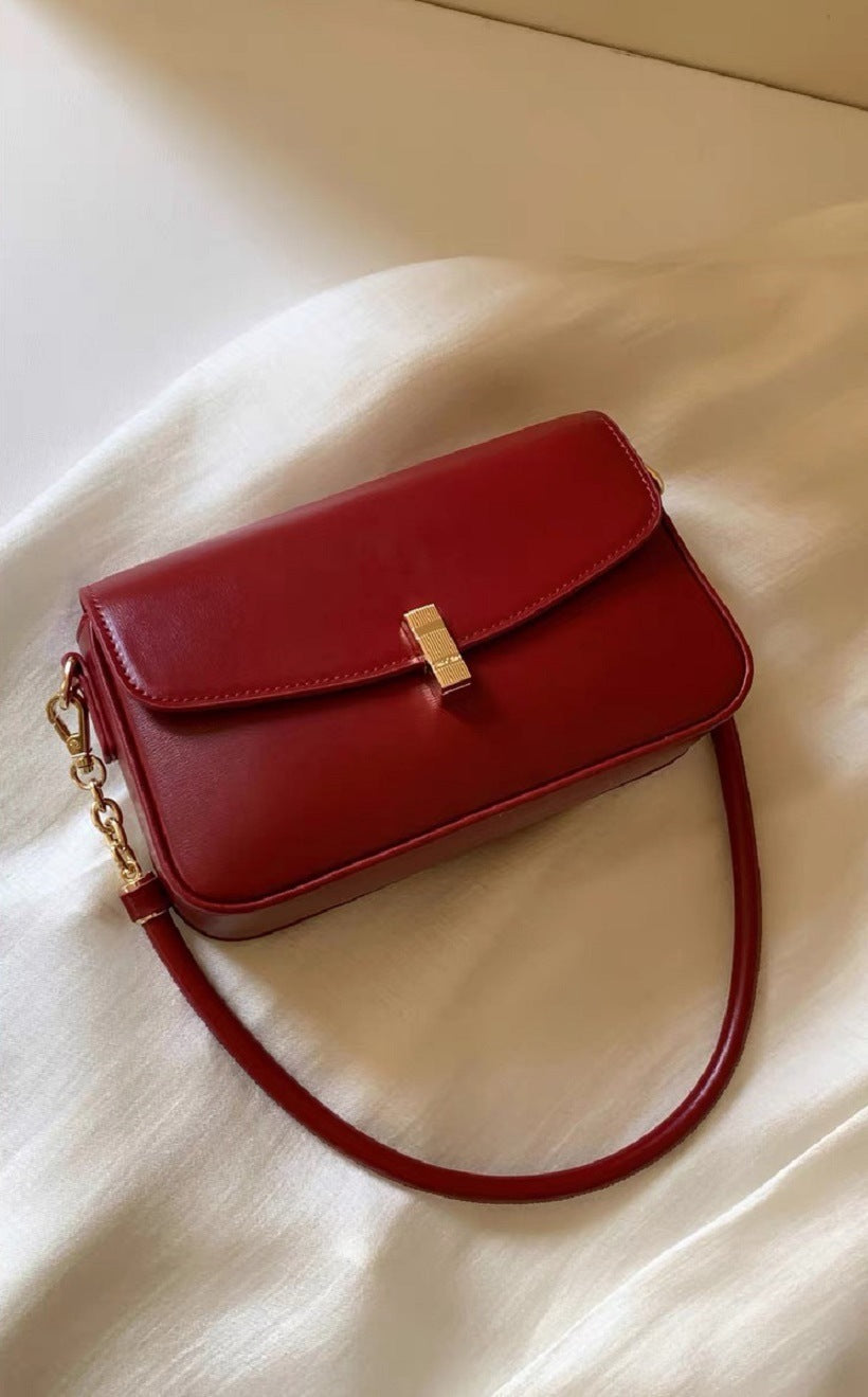 Women's South Style Rose Moonlight Underarm Red Crossbody Bags