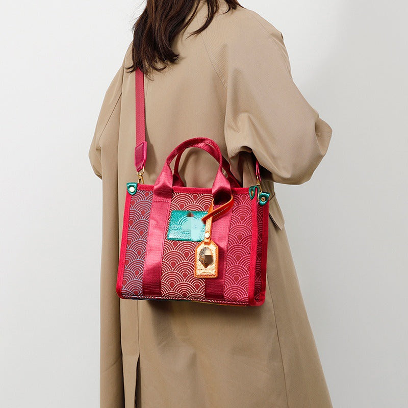 Rainbow Gradient Light Luxury High-grade Printed Contrast Handbags