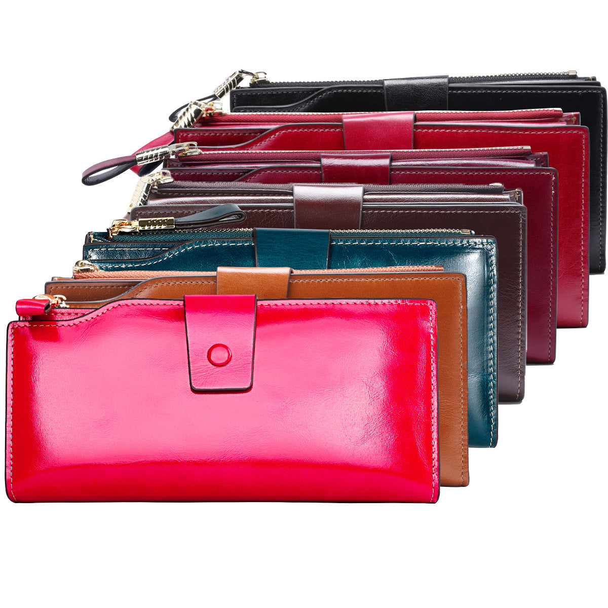 Women's & Men's Long Fashion Genuine Leather First Layer Ladies Wallets