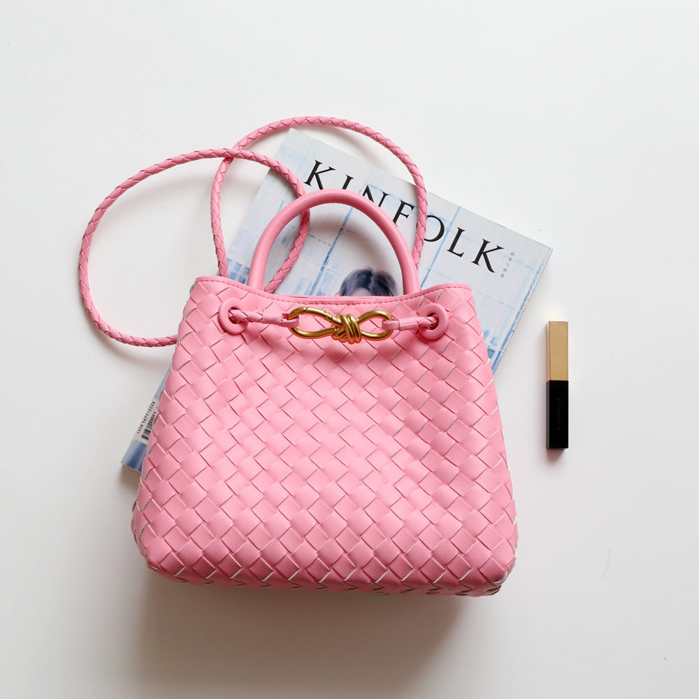 Women's Design Fashion Metal Knot Authentic Leather Bags