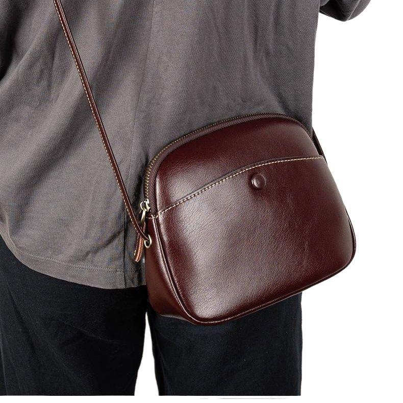 Women's Fashion Mobile Retro Soft Leather Shell Bags