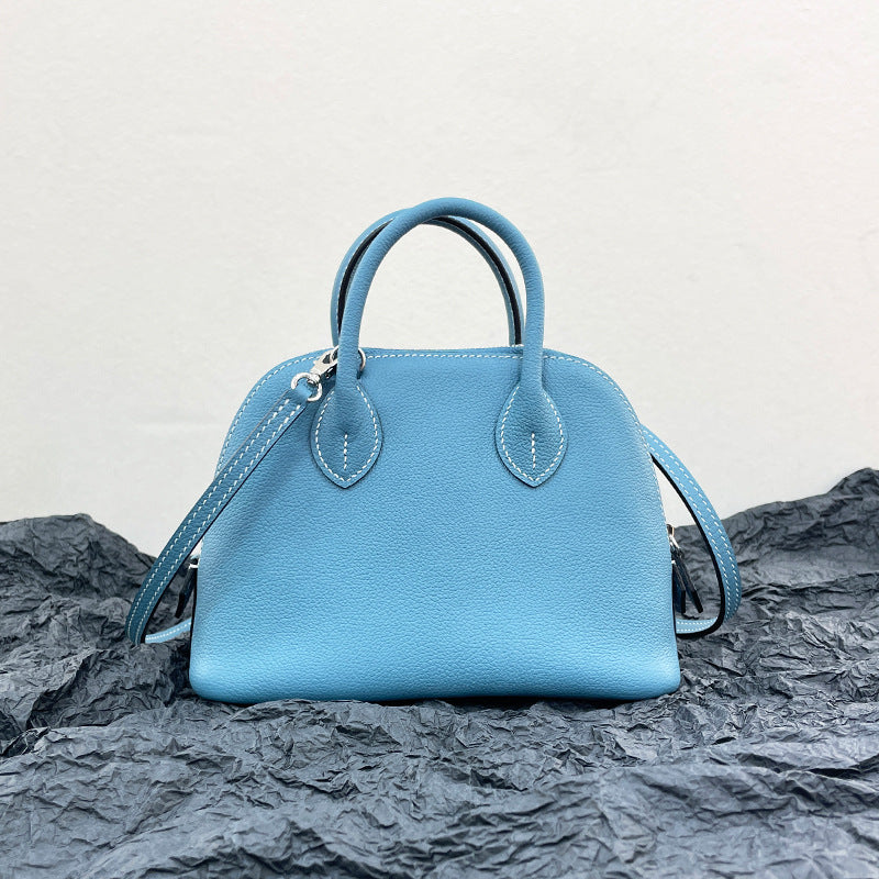 Half Wax Line Cowhide Mini Bowling Little Shell Crossbody Bags