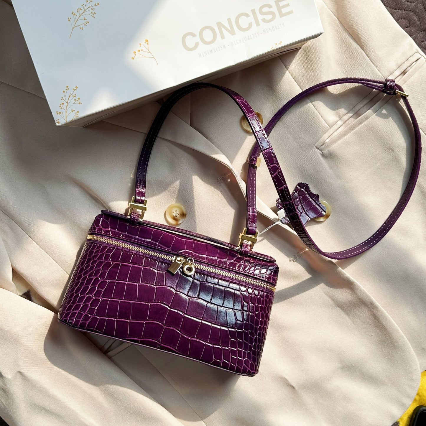 Popular Crocodile Pattern Portable Lunch Box Crossbody Bags