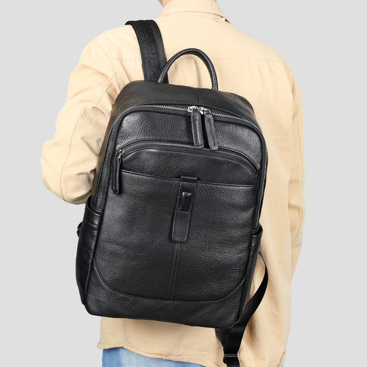 Men's Handmade First Layer Cowhide Business Leather Backpacks