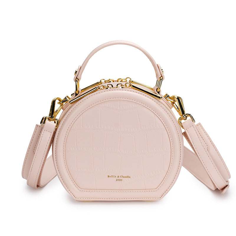 Women's Fashion Simple Single Round Portable Mobile Shoulder Bags