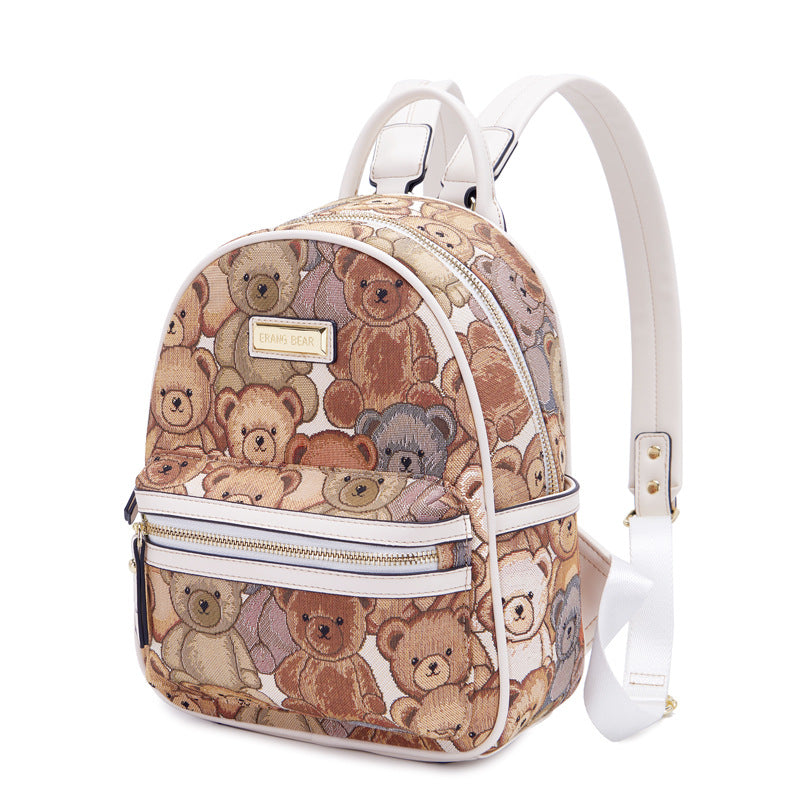 Women's Bear Attachment Korean Trendy Personalized Fresh Backpacks