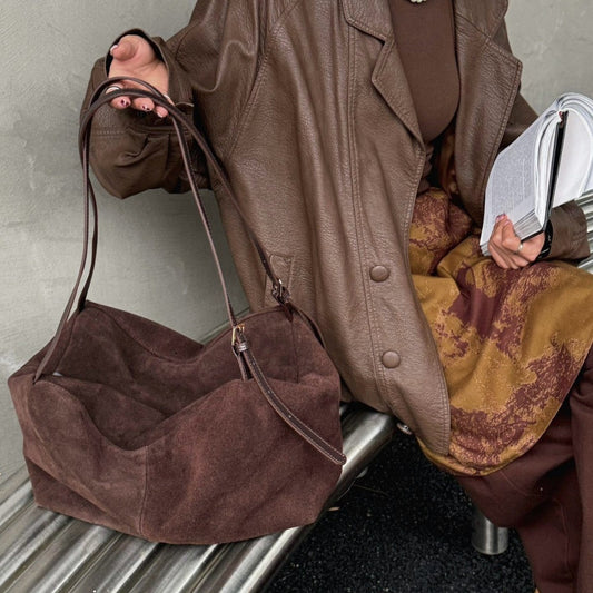 Design Matte Leather Large Capacity Lazy Relaxed Shoulder Bags